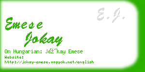 emese jokay business card